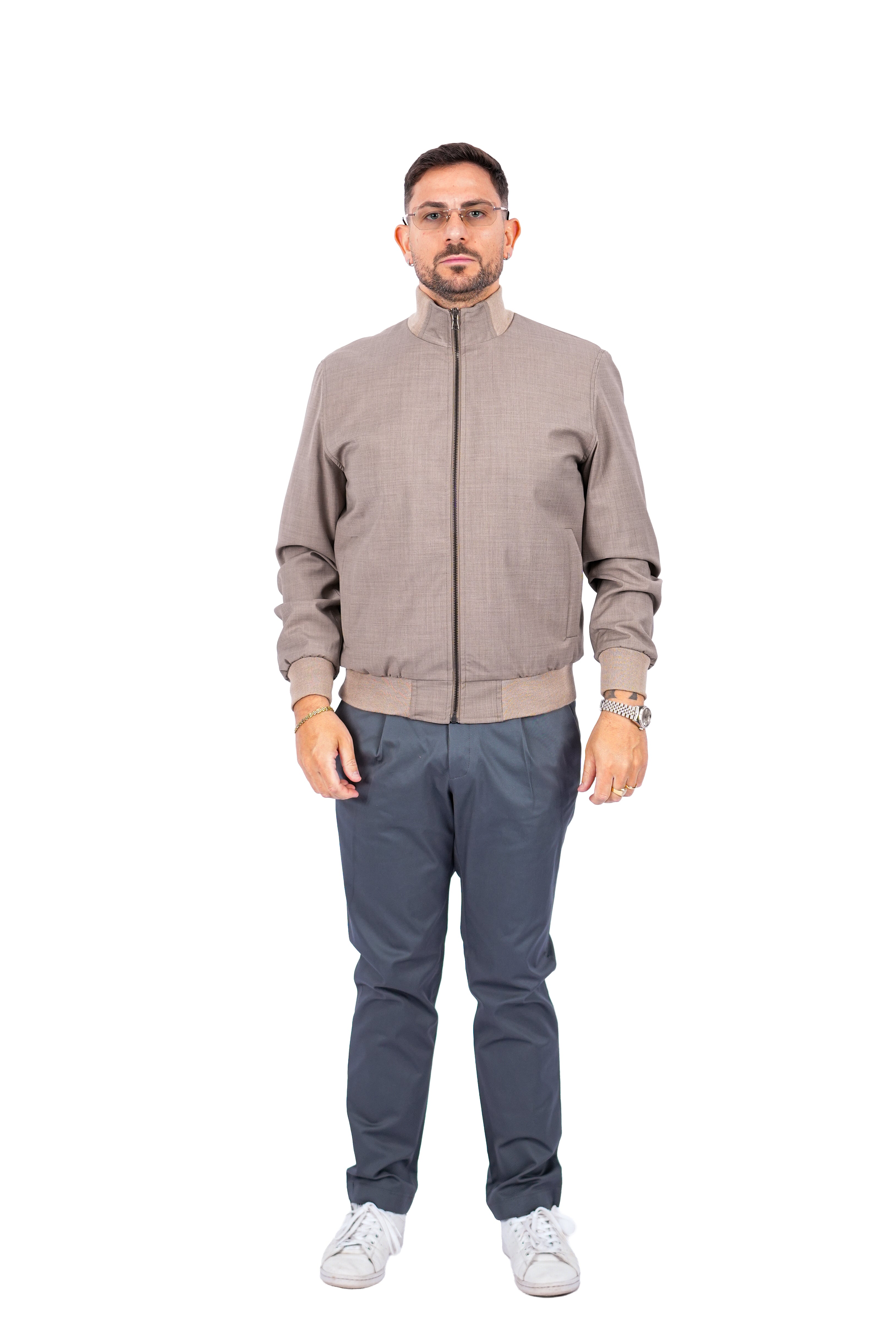 Bomber Sahariana Zip Beige