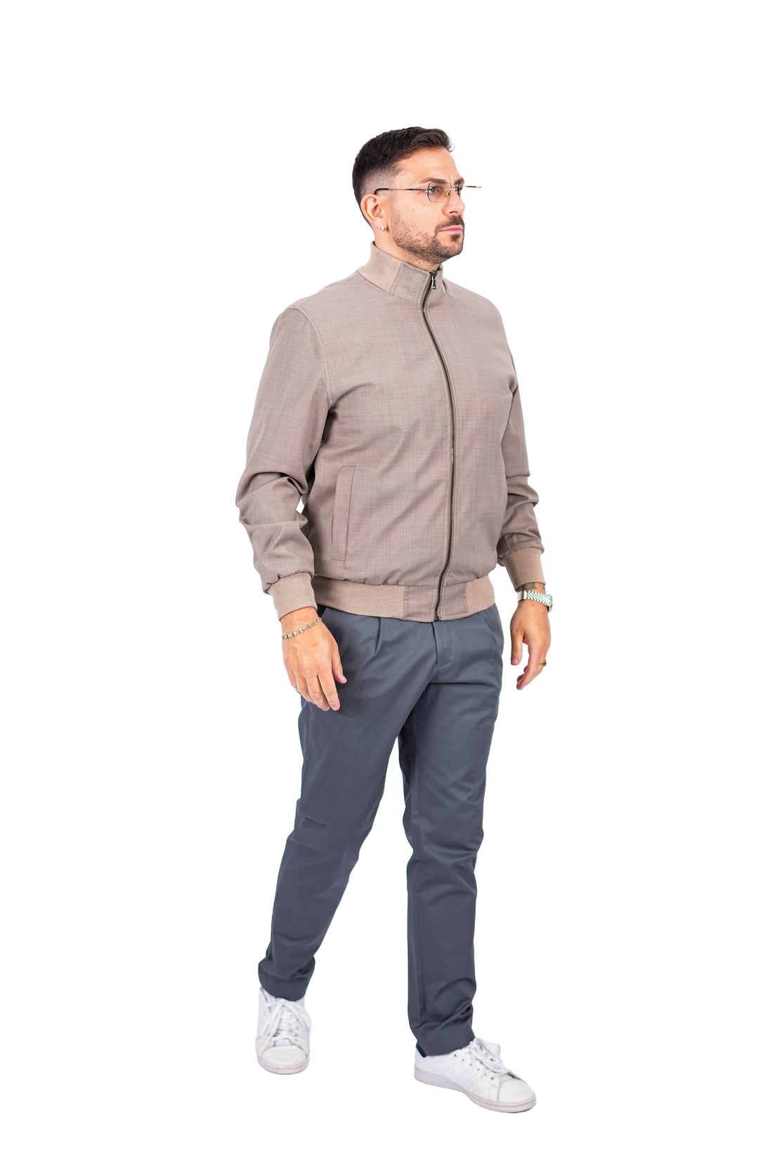Bomber Sahariana Zip Beige