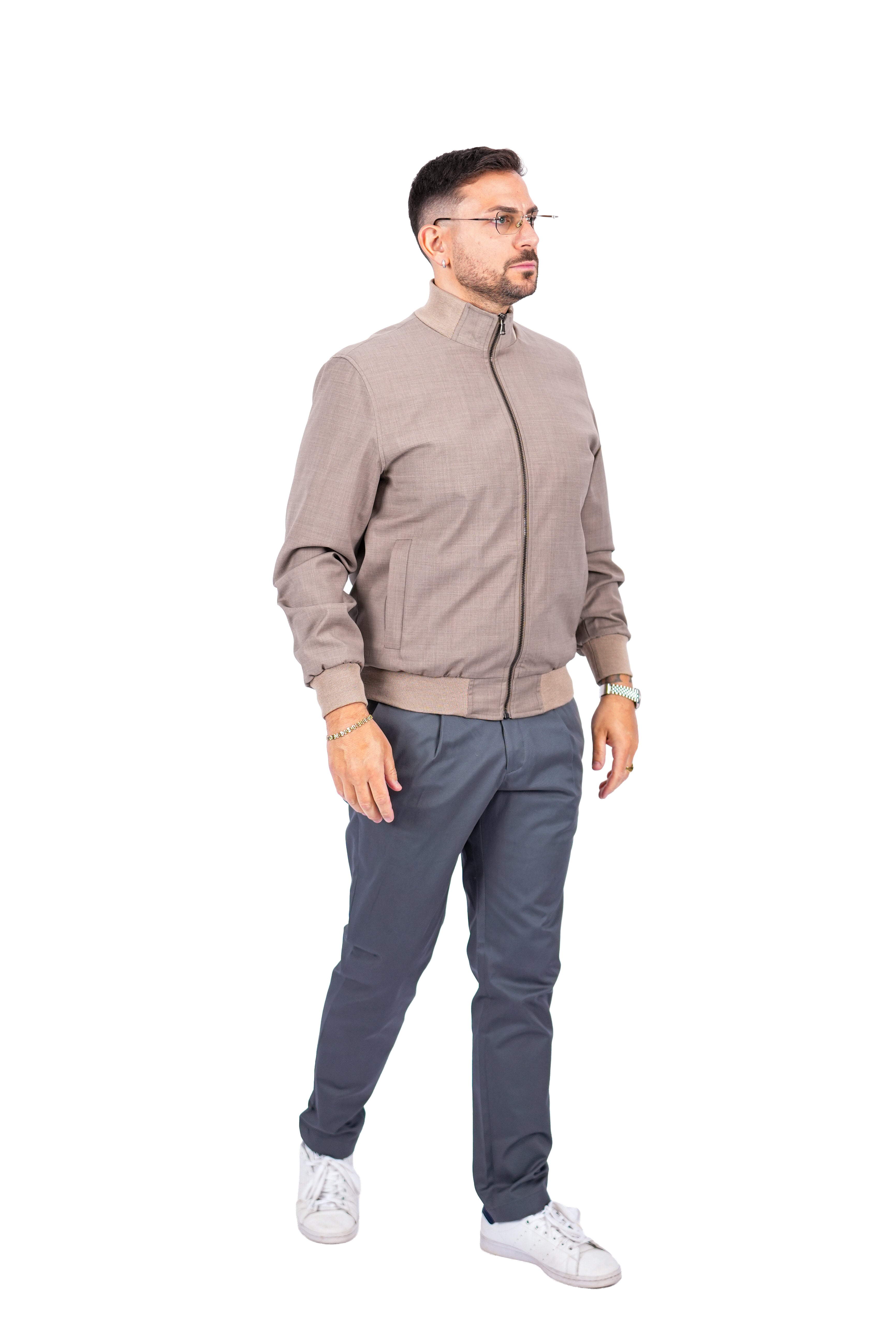 Bomber Sahariana Zip Beige
