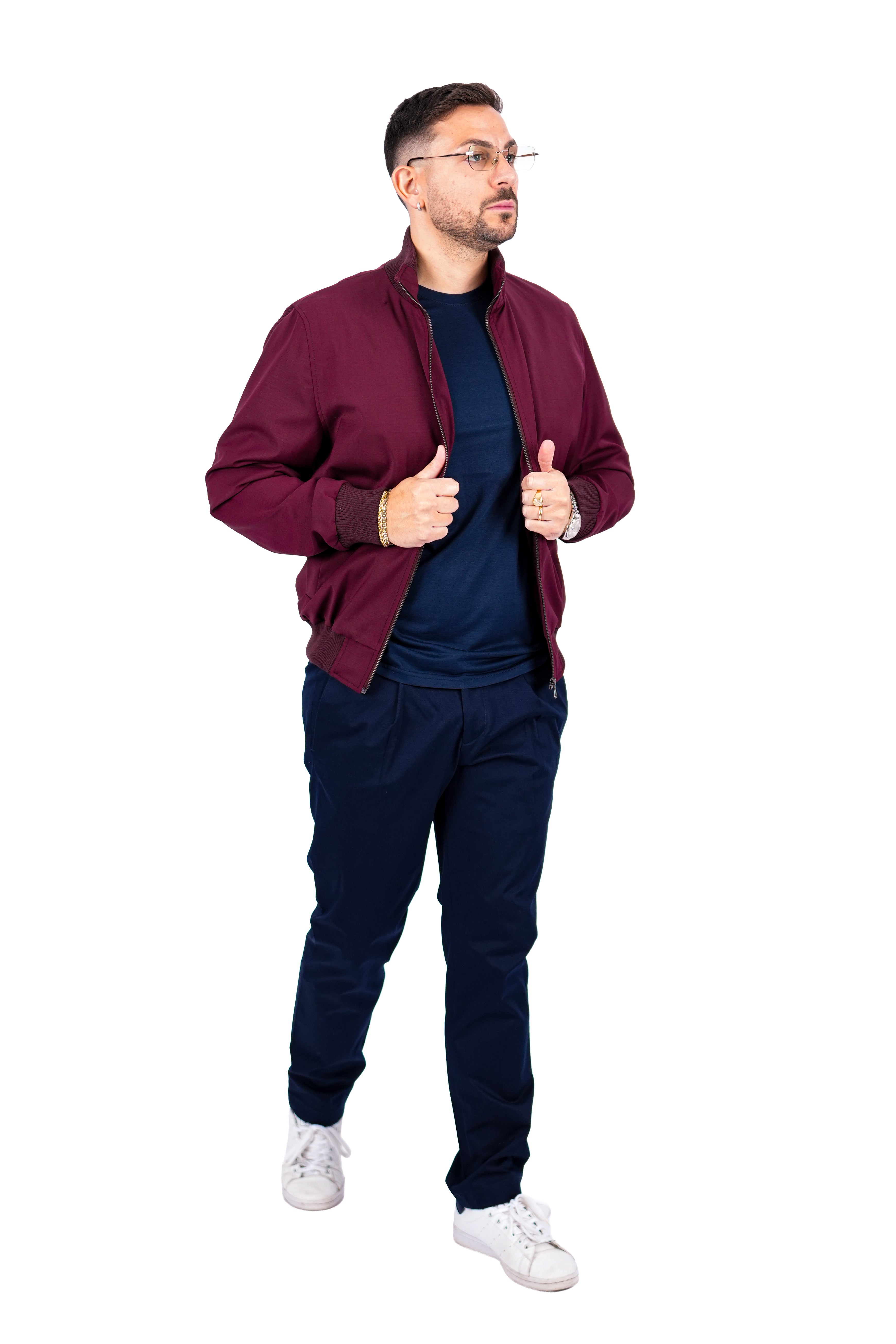 Bomber Sahariana Zip Bordeaux