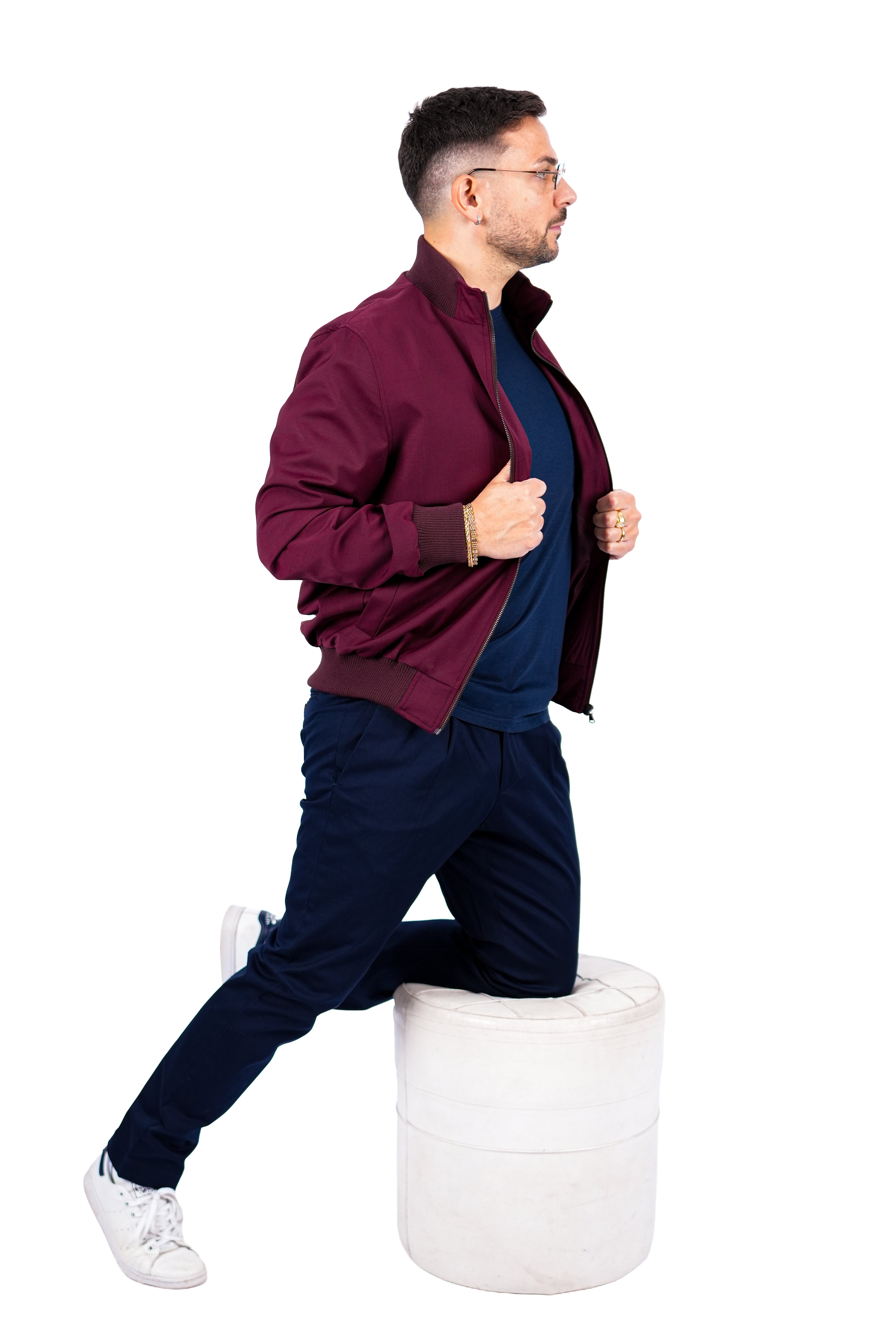 Bomber Sahariana Zip Bordeaux