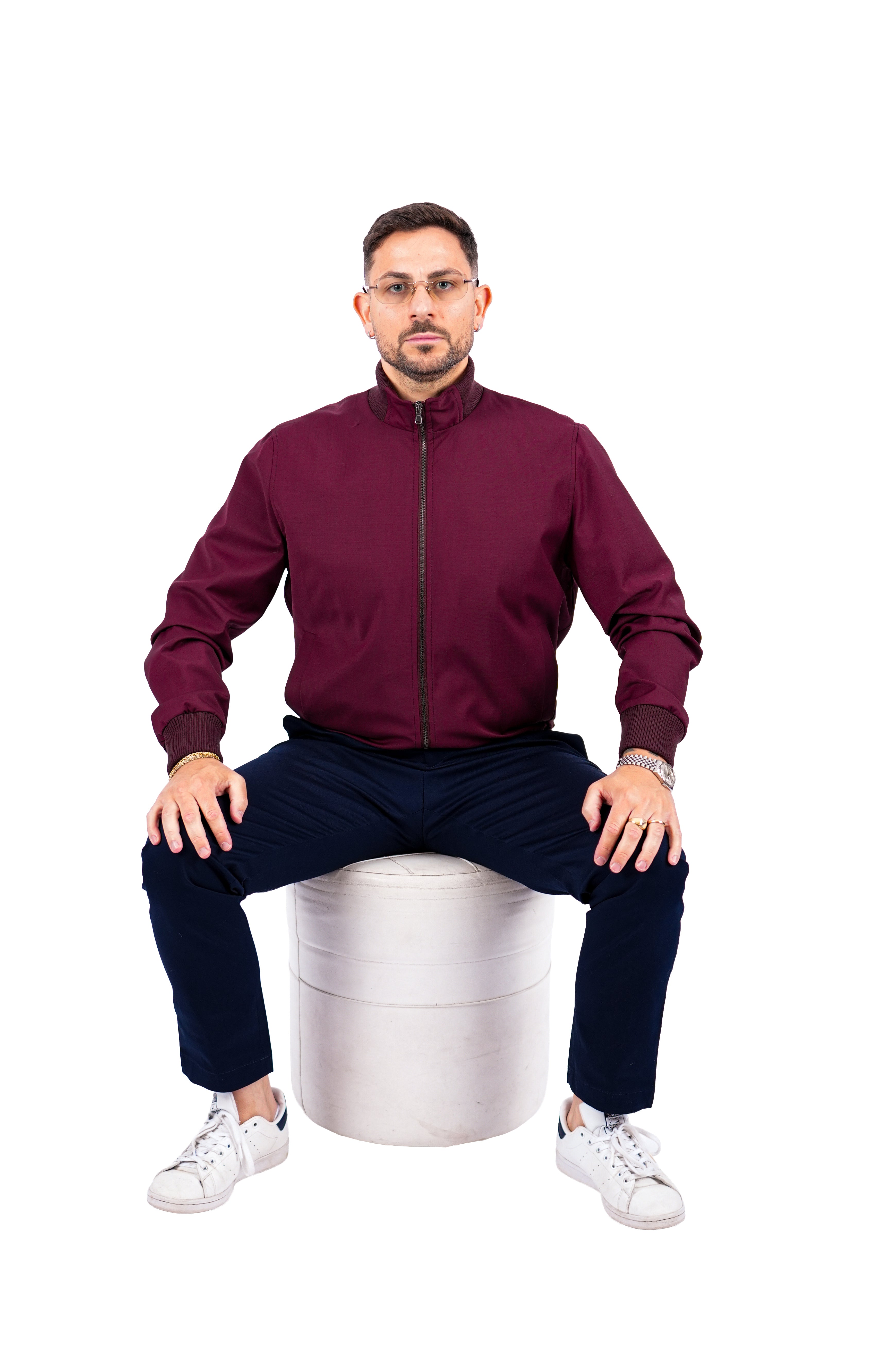 Bomber Sahariana Zip Bordeaux