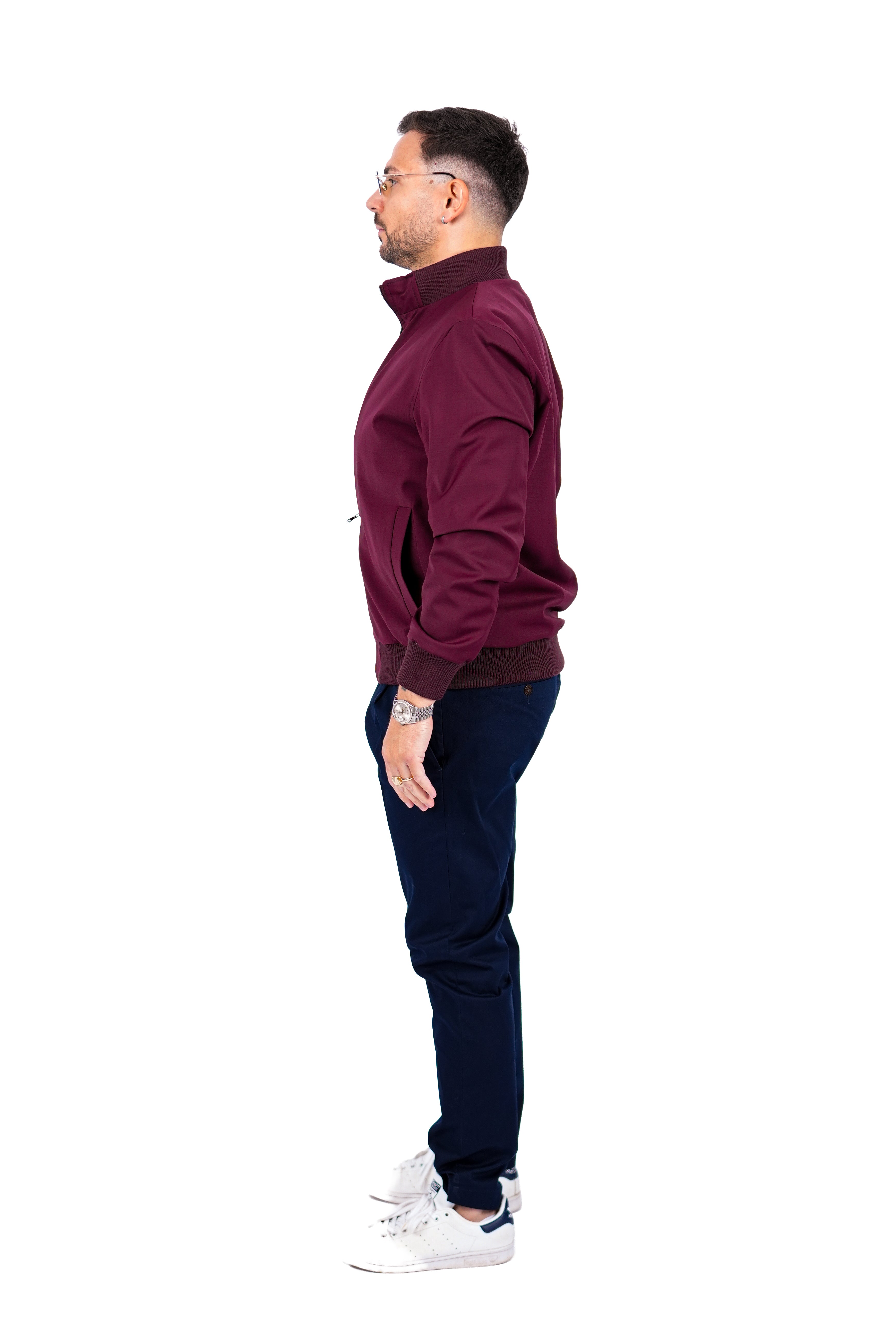 Bomber Sahariana Zip Bordeaux