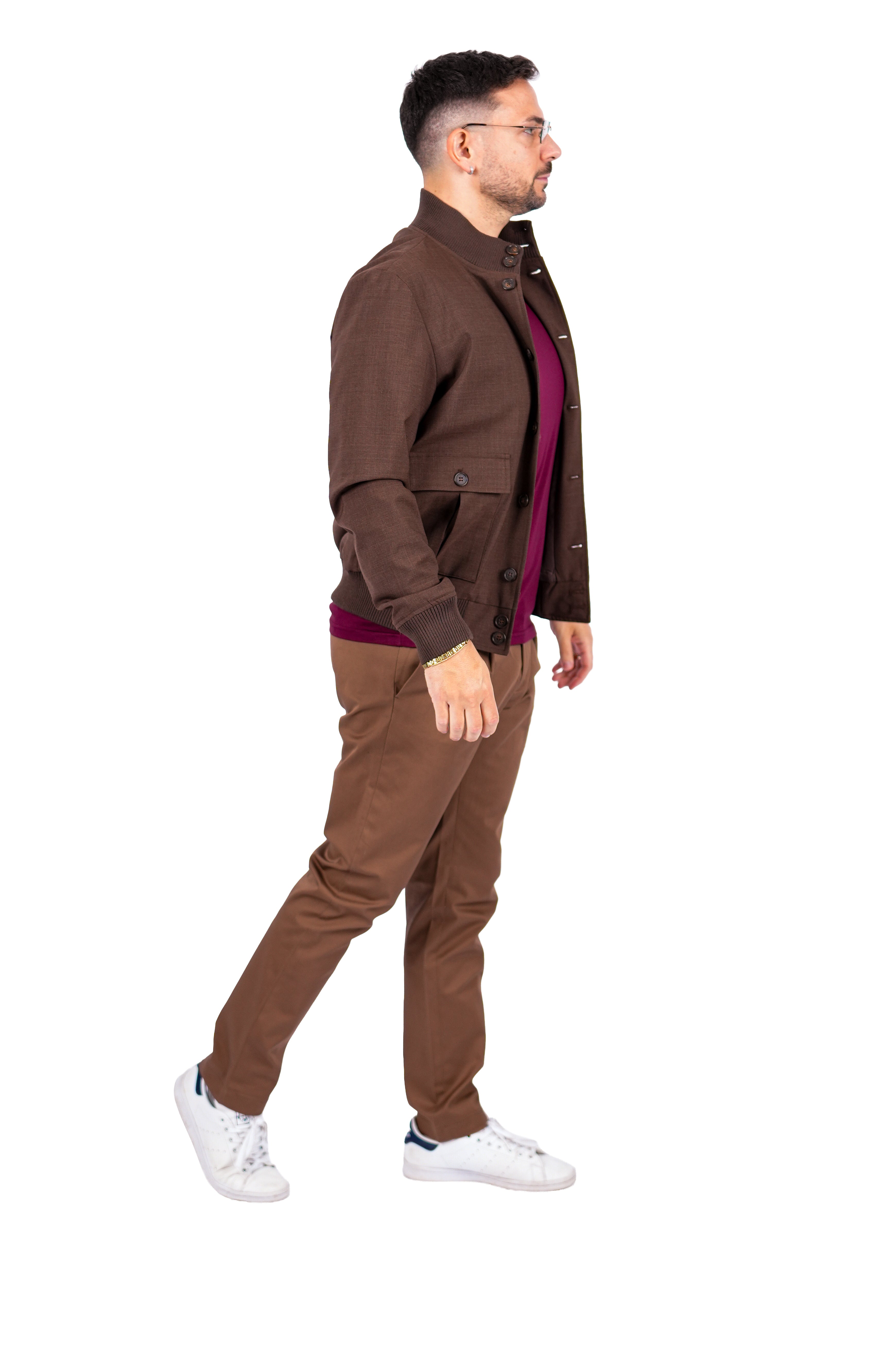Bomber Sahariana Bottoni Marrone