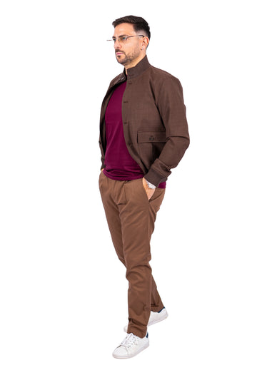 Bomber Sahariana Bottoni Marrone