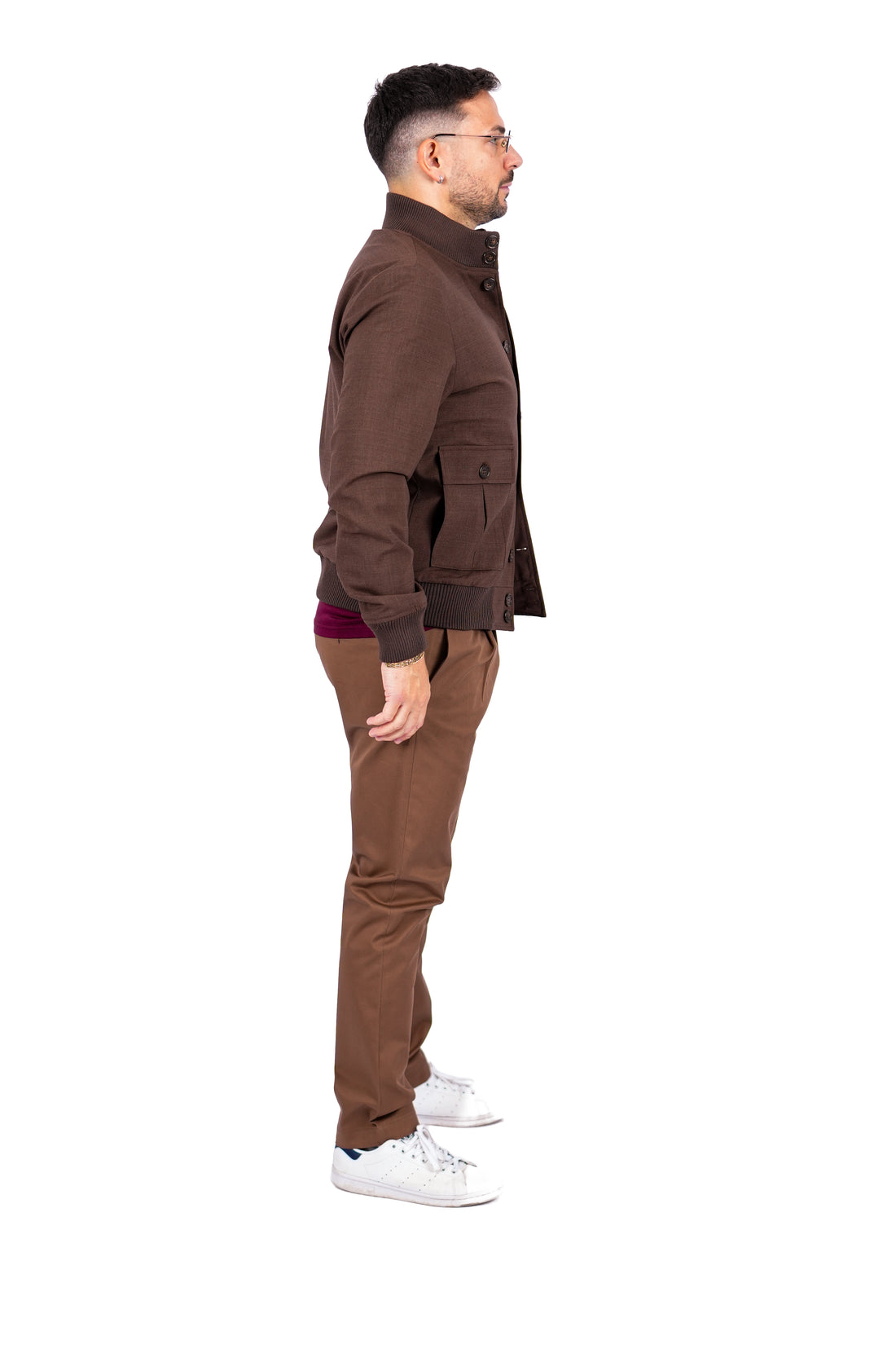Bomber Sahariana Bottoni Marrone