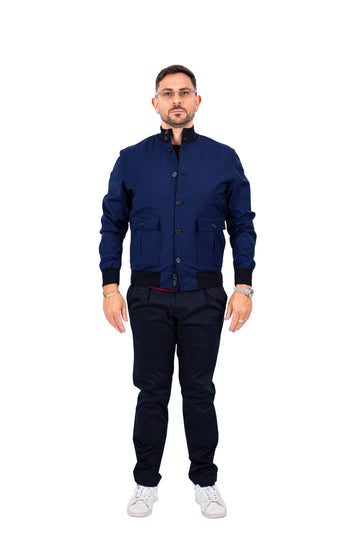 Bomber Sahariana Bottoni Blu