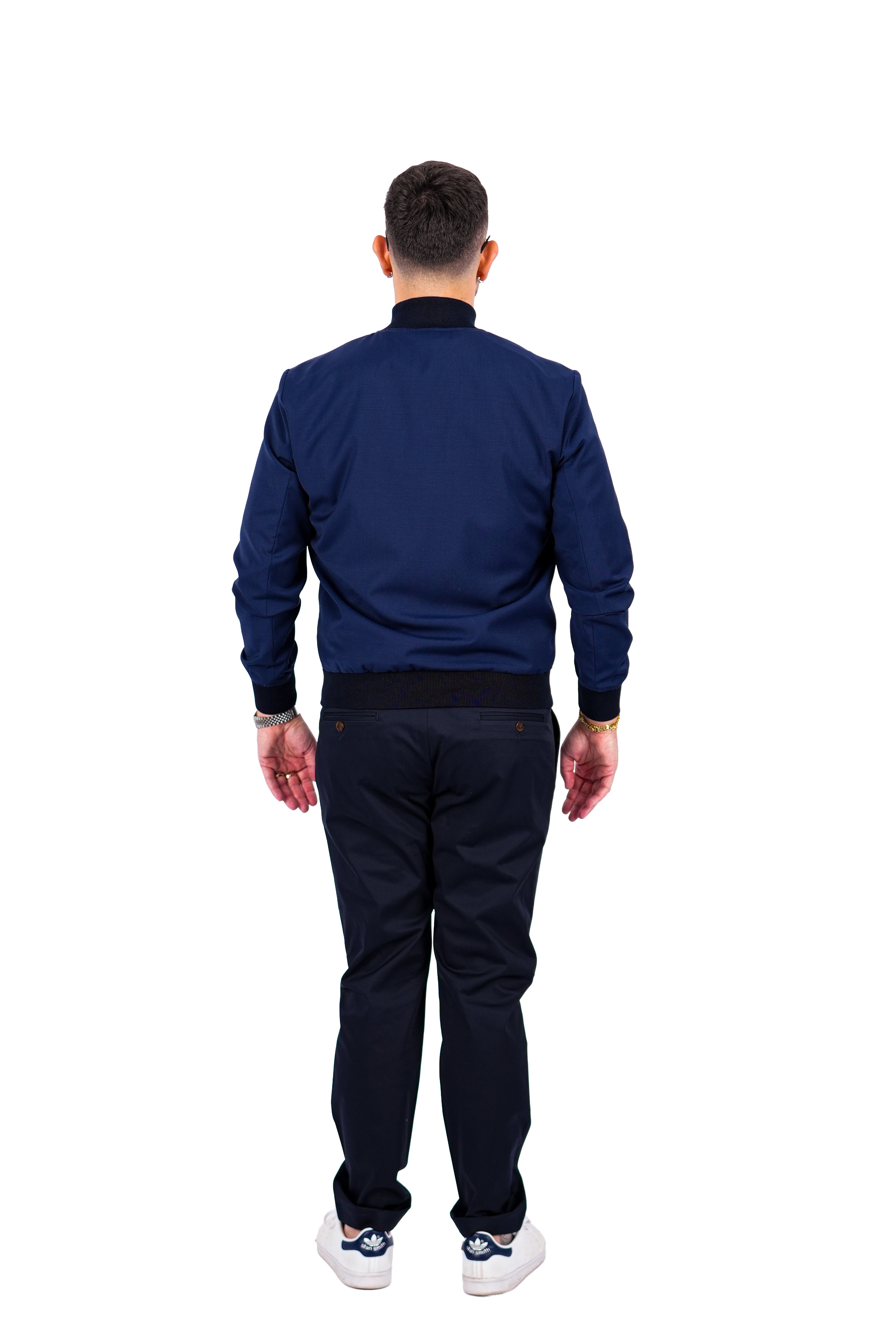 Bomber Sahariana Bottoni Blu