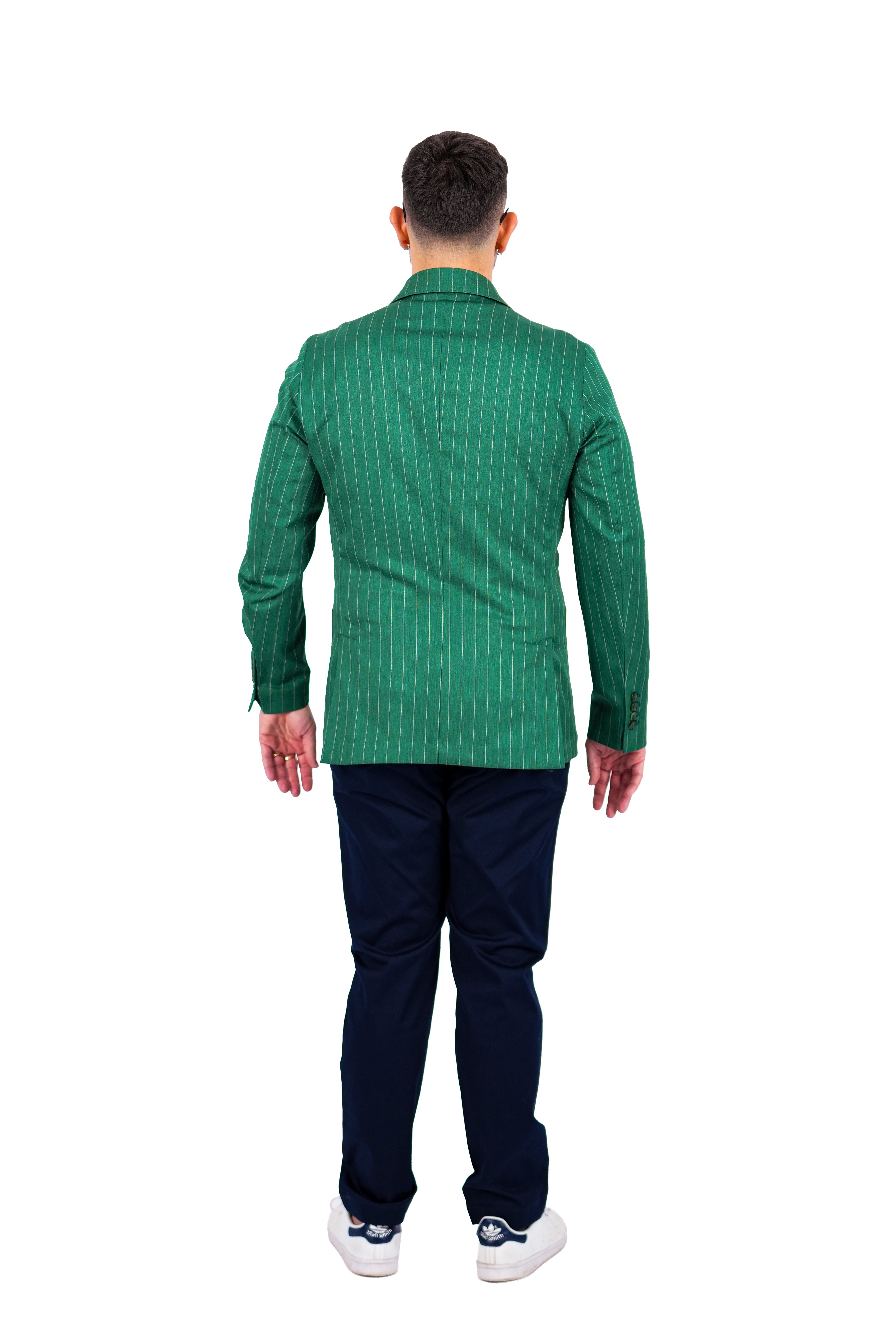 Giacca Opera - Doppio Petto Gessata Verde