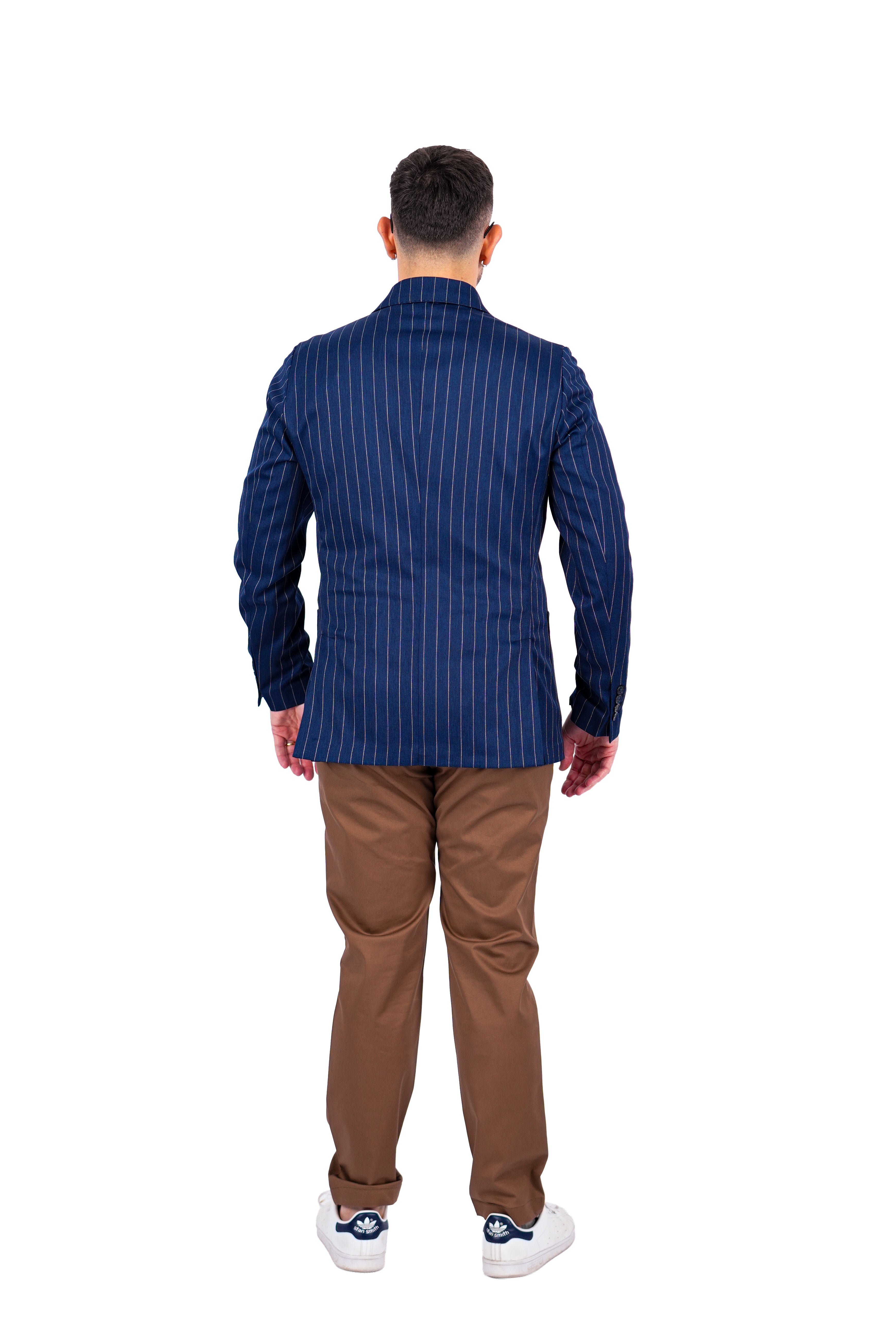 Giacca Opera - Doppio Petto Gessata Blu