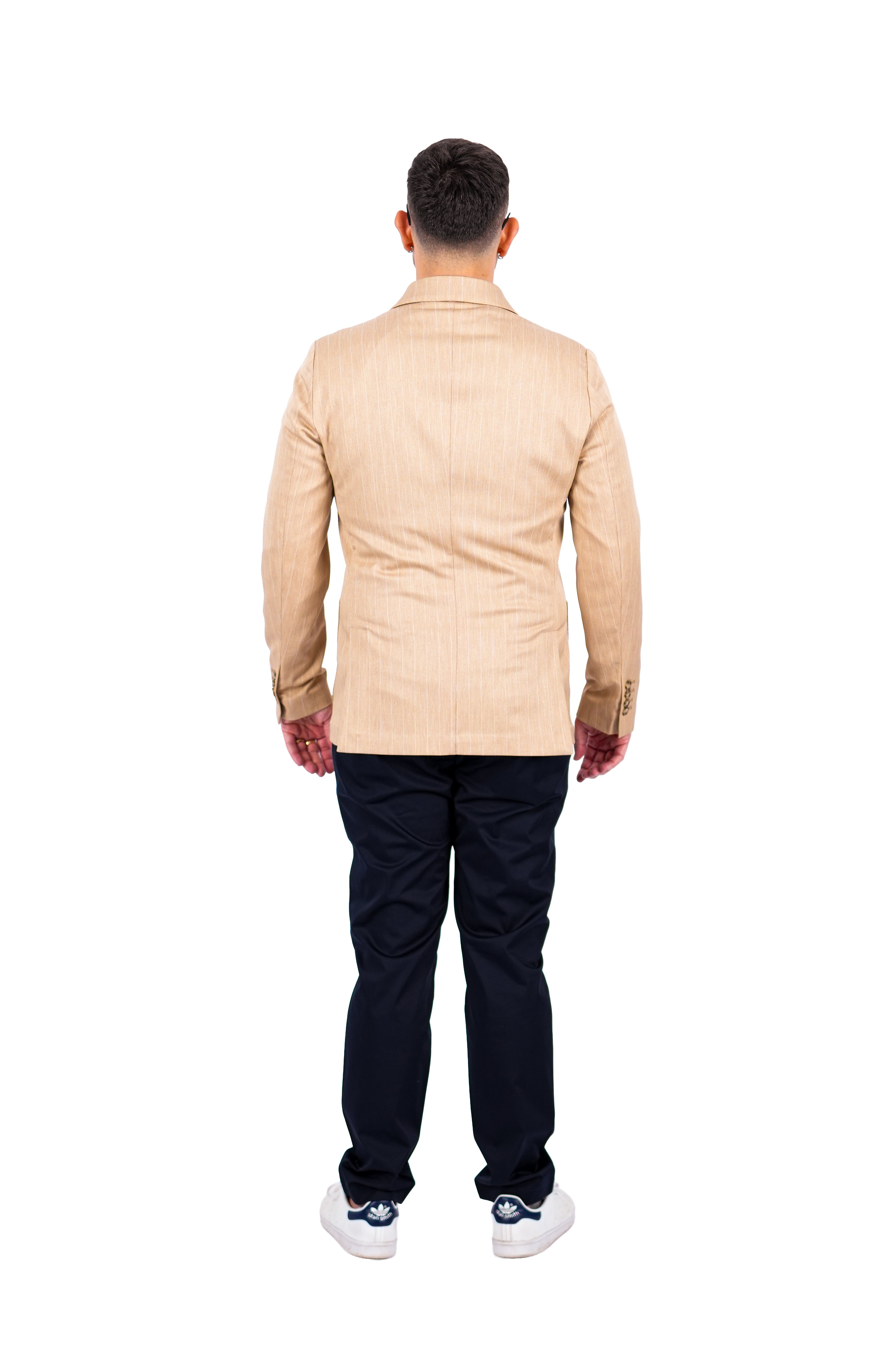 Giacca Opera - Doppio Petto Gessata Beige