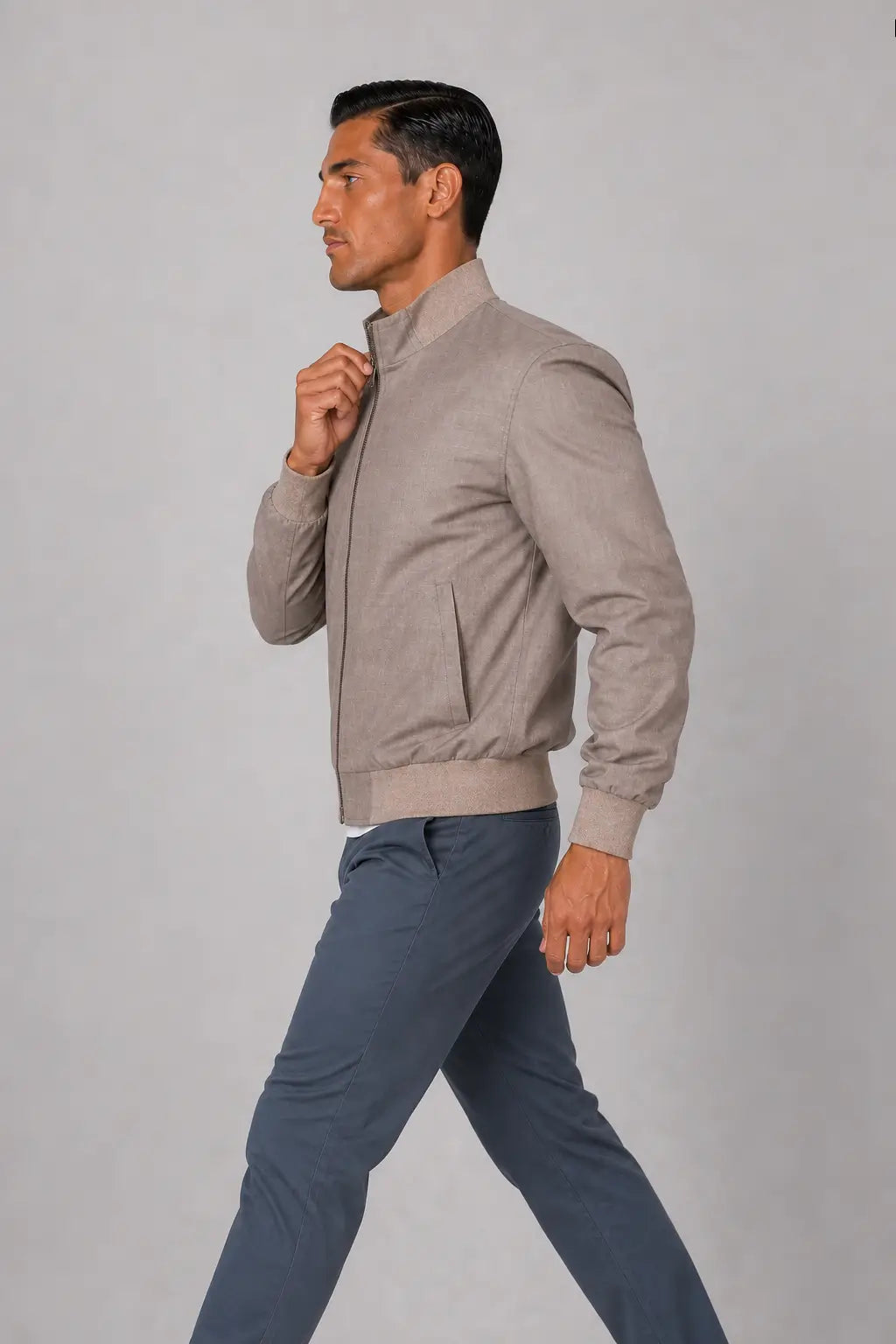 Bomber Sahariana Zip Beige
