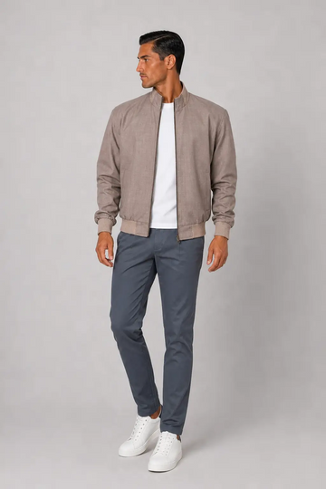 Bomber Sahariana Zip Beige