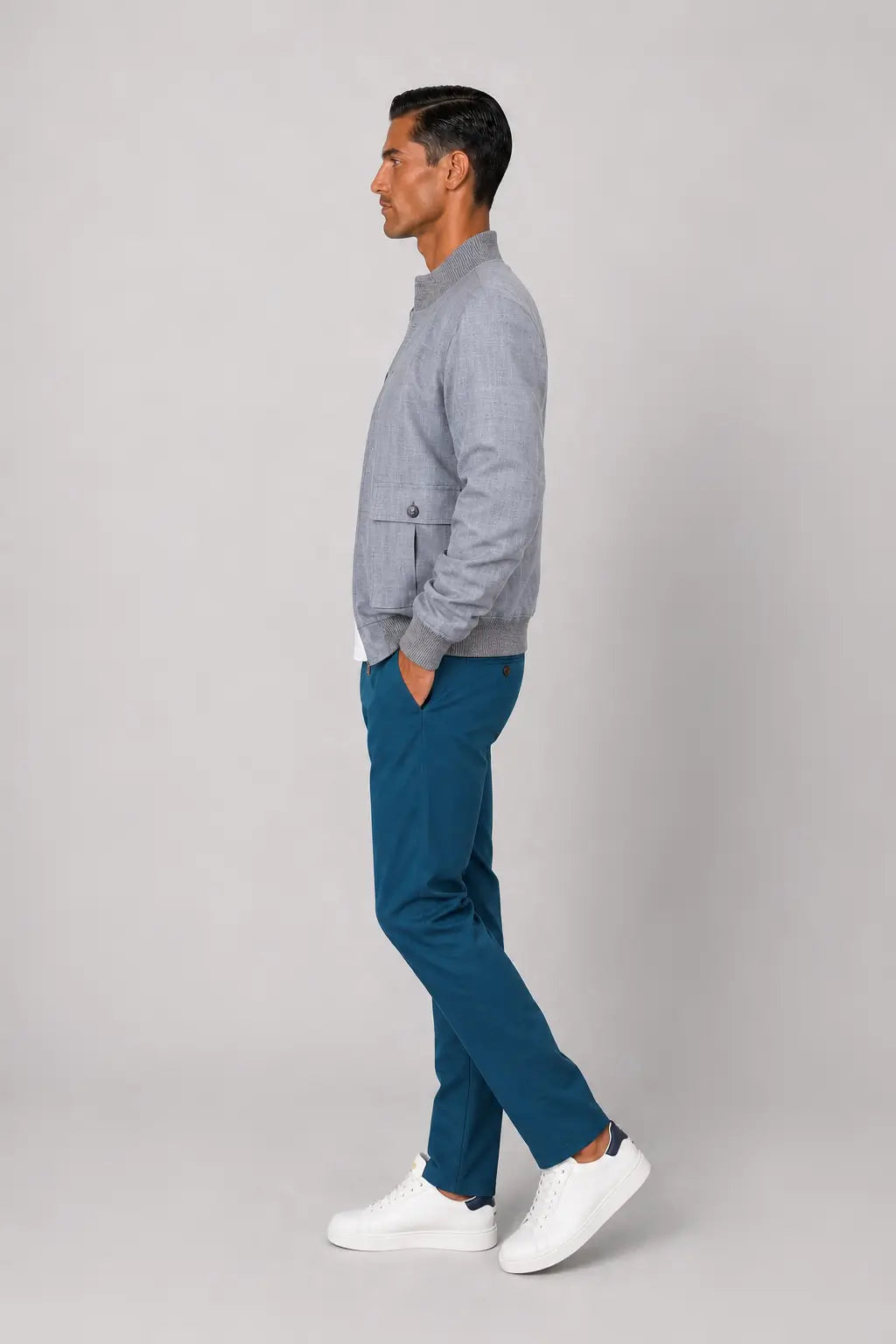 Bomber Sahariana Bottoni Grigio
